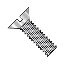 1/4"-20 x 3/4 in Slotted Flat Machine Screw, Plain Steel, 1000 PK, 1412MSF188
