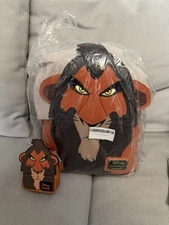 Loungefly Disney The Lion King Scar Cosplay Mini Backpack & Scar Keychain NWT