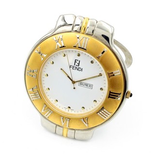 Fendi Atlas Model 900C White Dial Day Date Indicator Desk Mantle Clock #WB5508 2