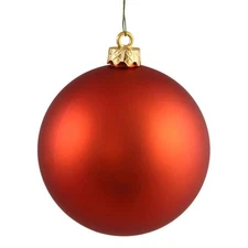 Vickerman N590718DMV Burn Orange Matte UV Drilled Ball Ornament  2.75 in. - 1...