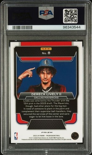 2023 Panini Prizm Luck of the Lottery Fast Break Dereck Lively II RC PSA 10 Mavs - Picture 2 of 2