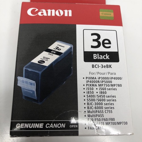Canon BCI-3e BCI-3ebk BK Black Ink GENUINE NEW - Picture 2 of 5