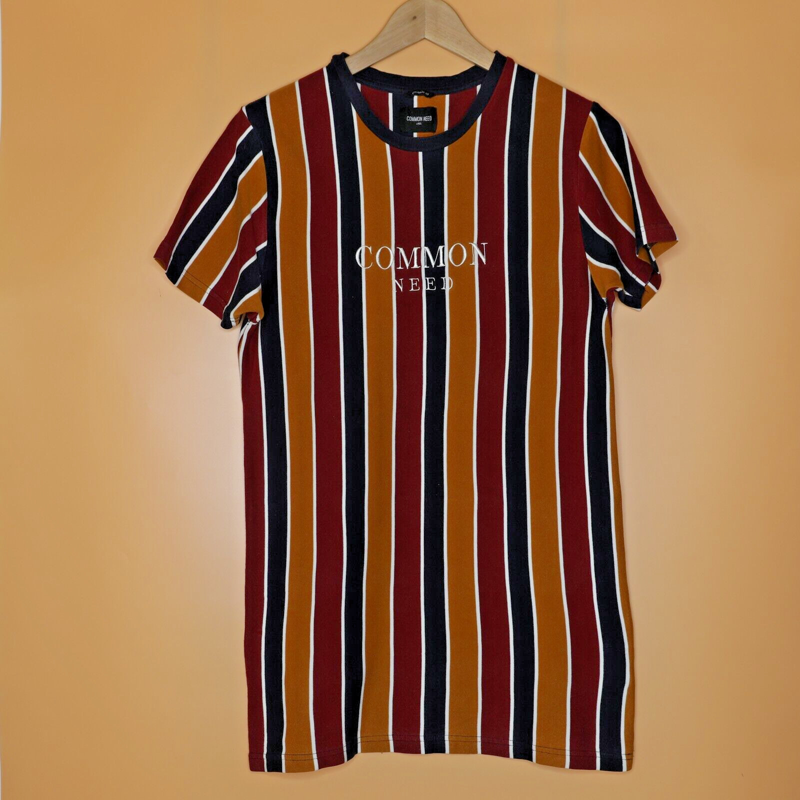 Common Need Vetical Stripe Amsterdam T-Shirt Size Small