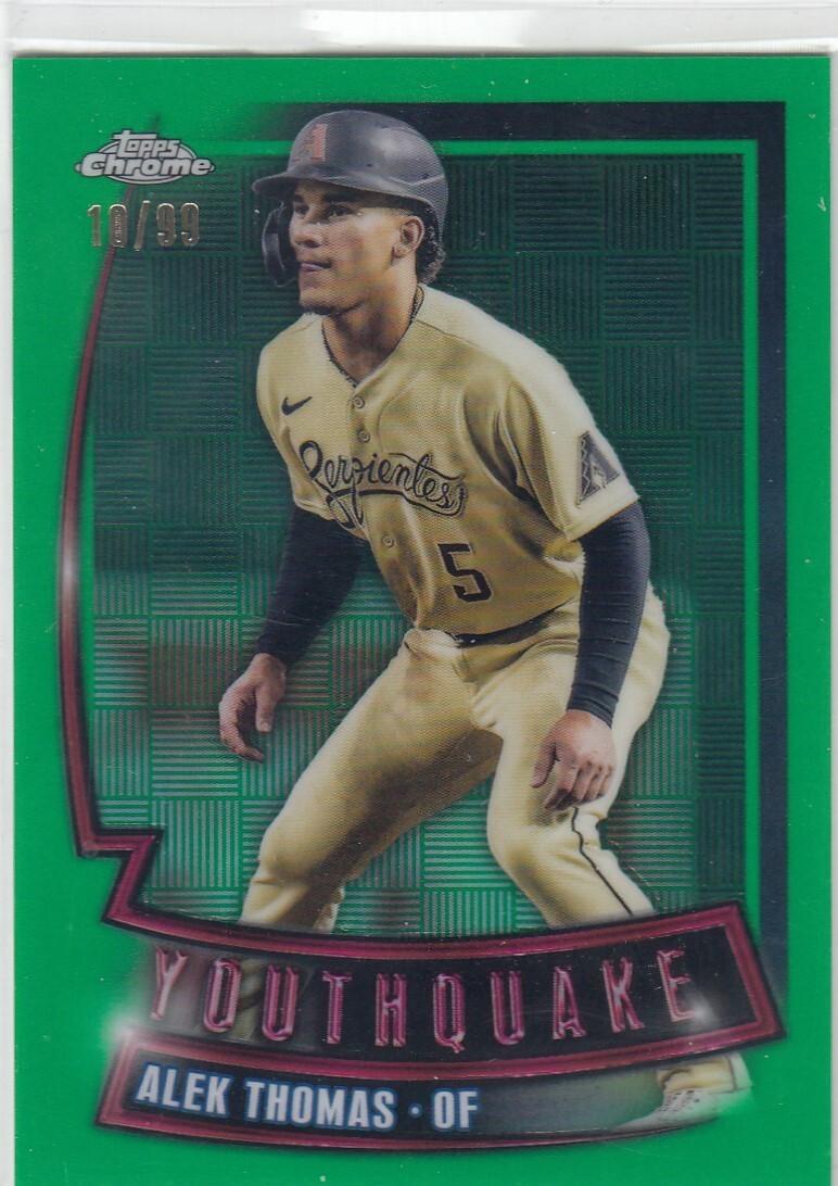 ALEK THOMAS /99 TOPPS CHROME YOUTHQUAKE GREEN REFRACTOR DIAMONDBACKS #9 2023