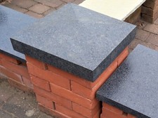 Pier Caps: Natural Black Granite 360x360mm Apex Brick Pier Caps - Delivered