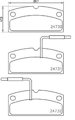 Brake Pad Set, disc brake for AIXAM LIGIER MICROCAR PIAGGIO:MC,NOVA,M500,A.721 - 第 1/3 張圖片