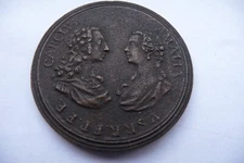 Wedding Charles of Bourbon and Mary Amalia of Saxony. 1738 Medal (Fusion).
