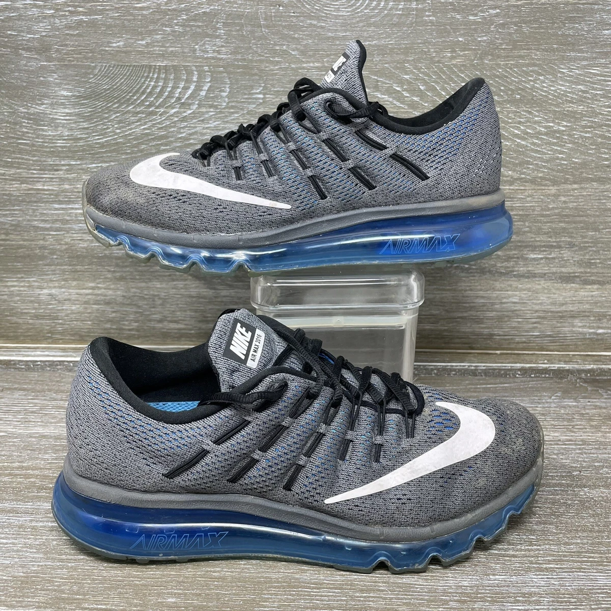 Nike Air Max 2016 Dark Gray Blue Running Shoes Sneakers 806771-002 Mens 8 eBay