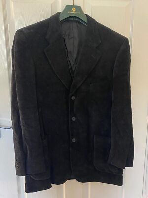 Marks and Spencers Herren Schwarz Baumwollmischung Formell/Smart Jacke Größe 42'' Brustumfang