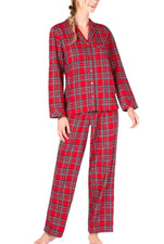FAMILY PJs Women's SZ S RED PLAID PJ's 2 Piece Top Pants Flannel Pajamas NWT