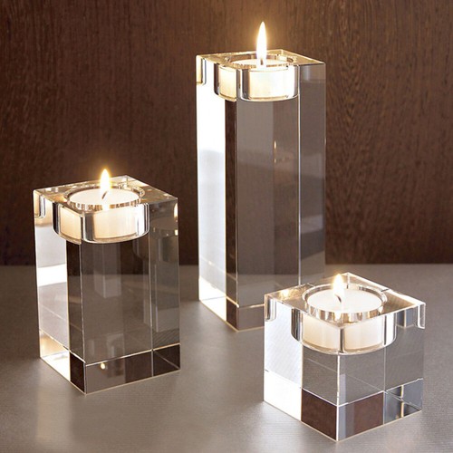 Glass Candle Cups Glass Candlestick Wedding Candlestick Candlestick Cube - Picture 12 of 30