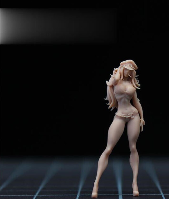 Miniature Figures For 1/64 Cars Vehicle T Fighter Beauty Girl Female Scene Props