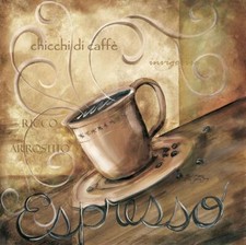 Ceramic Backsplash Tile Mural Coffee Kitchen/Bathroom - La Caffe IV