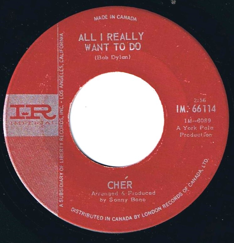 Cher All I Really Want To Do 45 rpm I'm Gonna Love You Cdn Pressing