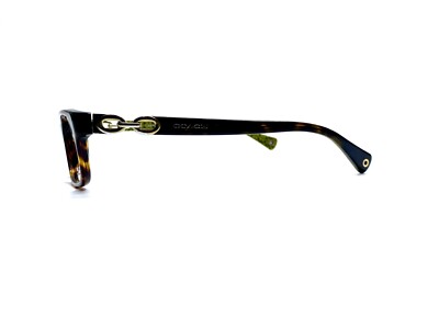 Coach Brown Tortoise Rectangular Glasses Chain Link Fannie HC6052