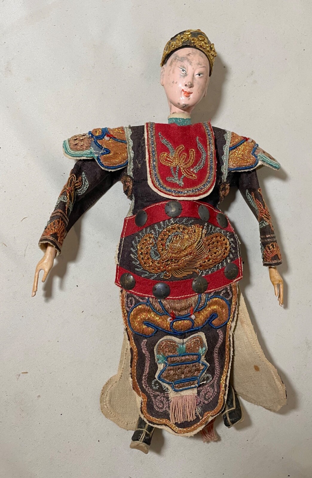 Antique Chinese Handmade Peking Opera Theatre Puppet Chaozhou Doll Qing Dynasty