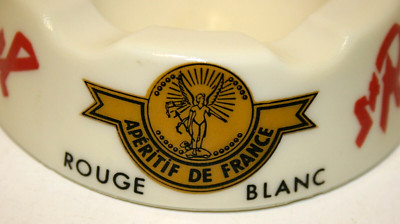 Vintage Advertising Ashtray St Raphael Rouge Blanc Opaline Magnier Blangy MINT!