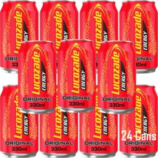 Lucozade Energy Drink Original 330ml Can –Instant Energy Boost, Refresh Work out