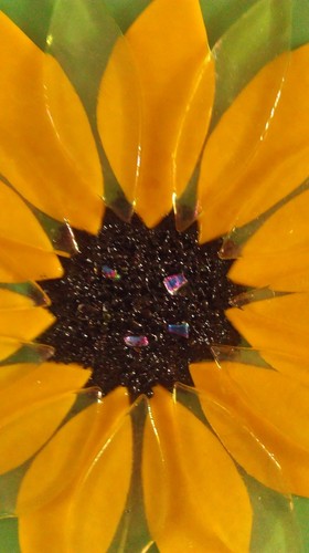 sunflower or hedgehog framed in fused glass 20 cm sq lovely gift made to order - Picture 2 of 6