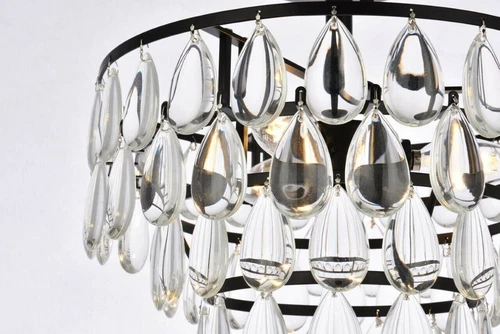 Tear Drop Crystal Flush Mount 3 Light Dining Room Kitchen Bathroom Lighting 14" - Picture 7 of 9