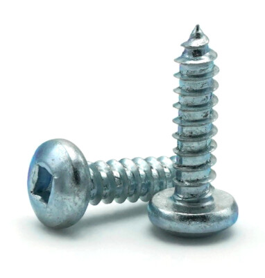 #10-16 Sheet Metal Screws Zinc Plated Square Drive Pan Head Type AB Select Size
