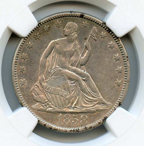1858 Liberty Seated Half Dollar, NGC AU53