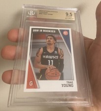 2018-19 Panini Stickers  European NBA TRAE YOUNG RC BGS 9.5 POP 1!  WOW! HAWKS!!