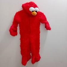 Vintage Sesame Street Babies Red Elmo Face Hoodie Mascot Costumes Zip