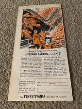 PUBLICITÉ VINTAGE 1956 PINE CREEK GORGE PENNSYLVANIE PRINT "GRAND CANYON DE L'EST"