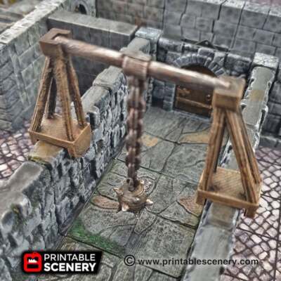 Swinging Trap Set - 28mm Clorehaven and the Goblin Grotto Wargaming Terrain Scat