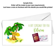 Going On Holiday Money/Gift/Voucher Wallet with Envelope Personalised Handmade