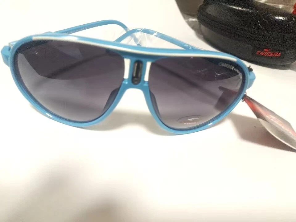 Nuevo Moda Para hombres Mujeres Retro Exterior Mate Negro Gafas de Sol Carrera Azul Foto 4 de 4