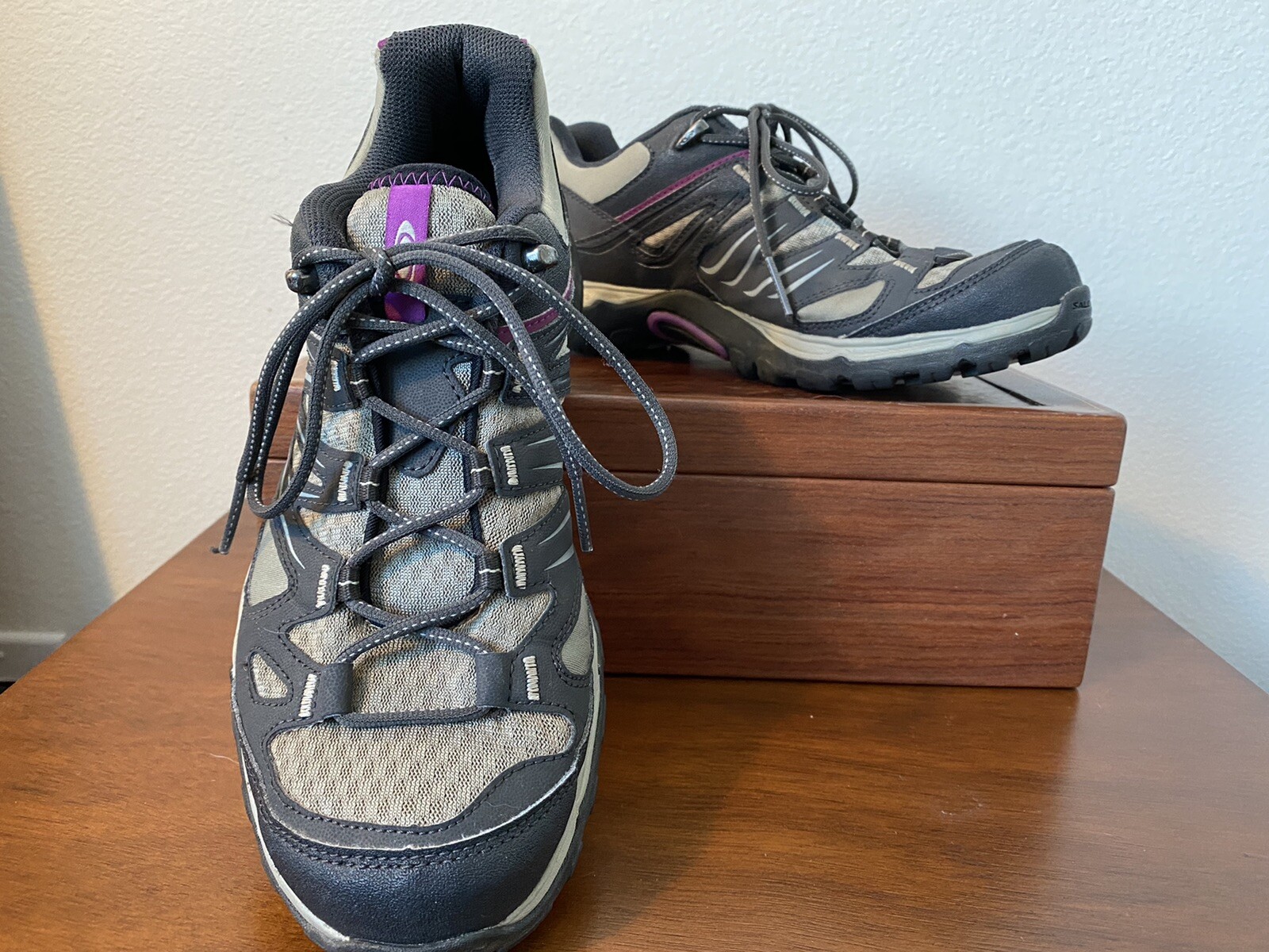 Scarpe da trail running Salomon Contragrip grigie punta HD aggressive taglia 7 donna