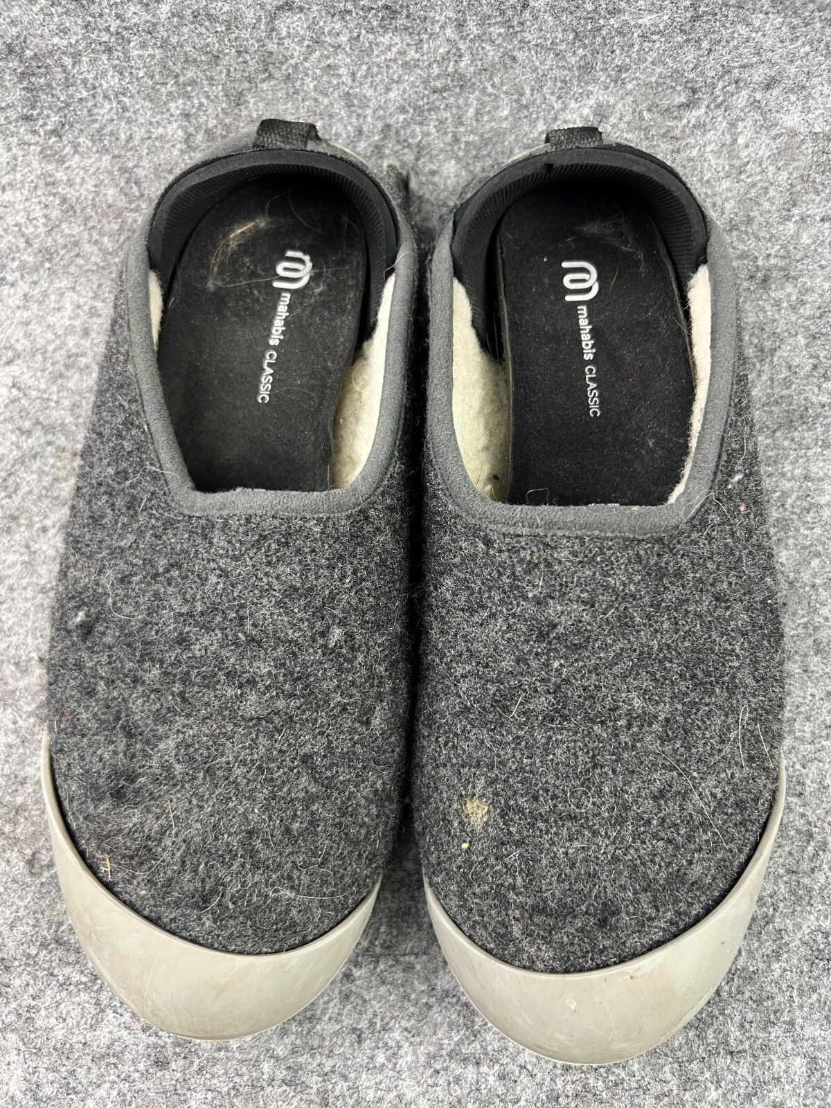 SAOLA Scarpe ciabatte Mahabis donna 36 classiche grigie lana basse slip on suola rimovibile