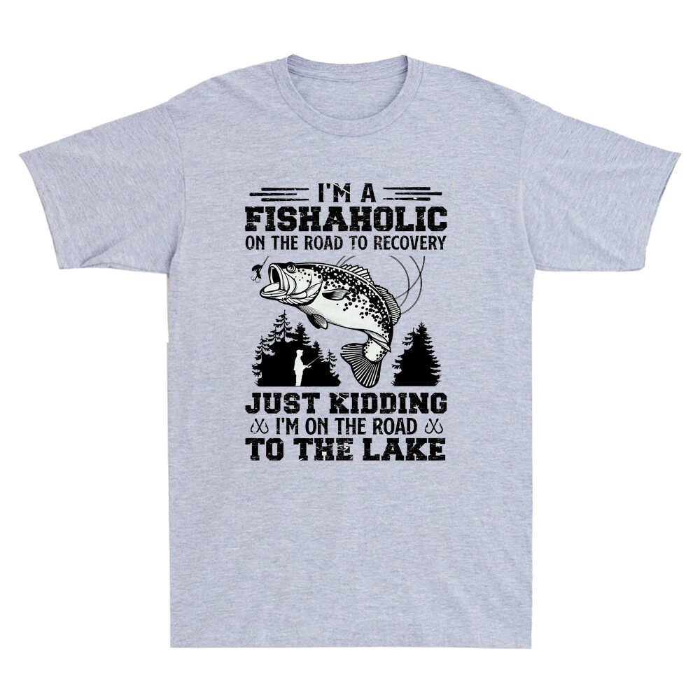 Fishing I'm A Fishaholic On The Road To The Lake Funny Men's T-Shirt Cotton Tee
Opens in a new windo