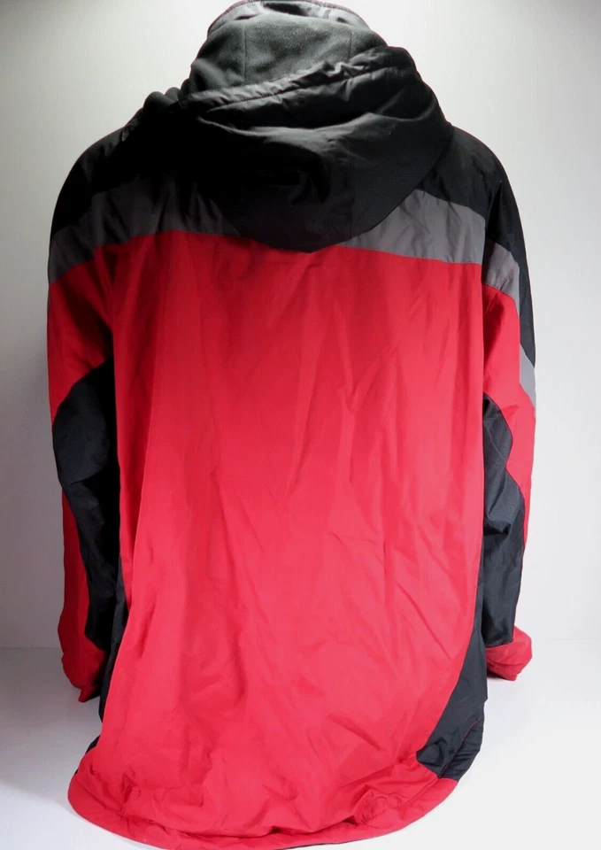 Athletch Ropa Exterior Abrigo Chaqueta de Invierno con Capucha Forrada de Vellón Rojo Gris Para Hombre 3XL Foto 3 de 4