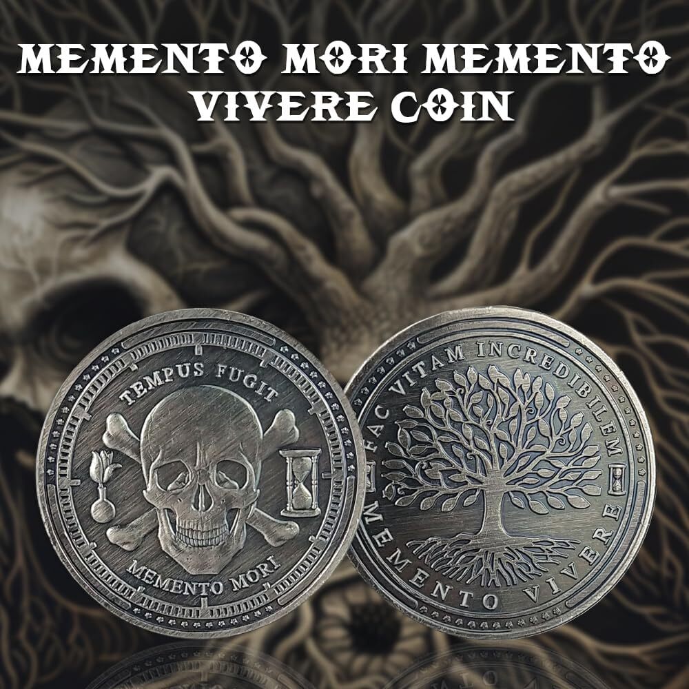 Memento Mori Memento Vivere Coin Tree of Life Stoic Daily