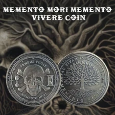 Memento Mori Memento Vivere Coin Tree of Life Stoic Daily Reminder Coins