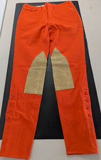 Ralph Lauren Sport Women's 2 Orange Equestrian Riding Pants w/Suede Patch
