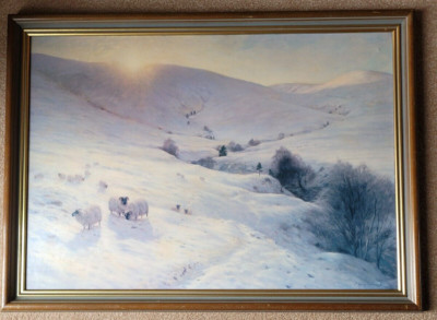 Joseph Farquharson Die Sonne Peek'd O'er die südlichen Hügel verglaste Tafel gerahmt