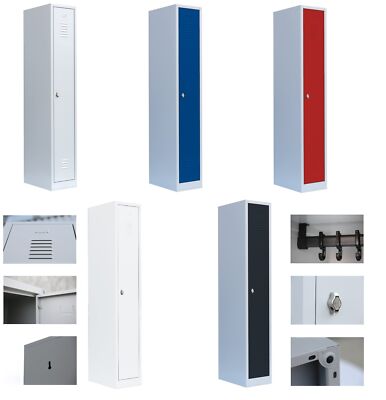 Lüllmann Weißer Spind 2-türig Stahl-Kleiderschrank 180x60x50cm | Komplett montiert, Spindschrank, Kleiderspind, Garderobenschrank, 510127 Lüllmann Weißer Spind 2-türig Stahl-Kleiderschrank 180x60x50cm | Komplett montiert, Spindschrank, Kleiderspind, Garderobenschrank, 510127