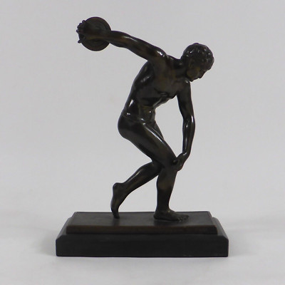 Jugendstil Figur Statue Diskuswerfer nach Myron Metallguss Ehrenpreis 1913