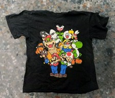 Vintage Design Super Mario Bros Tshirt, Medium, Black, GUC