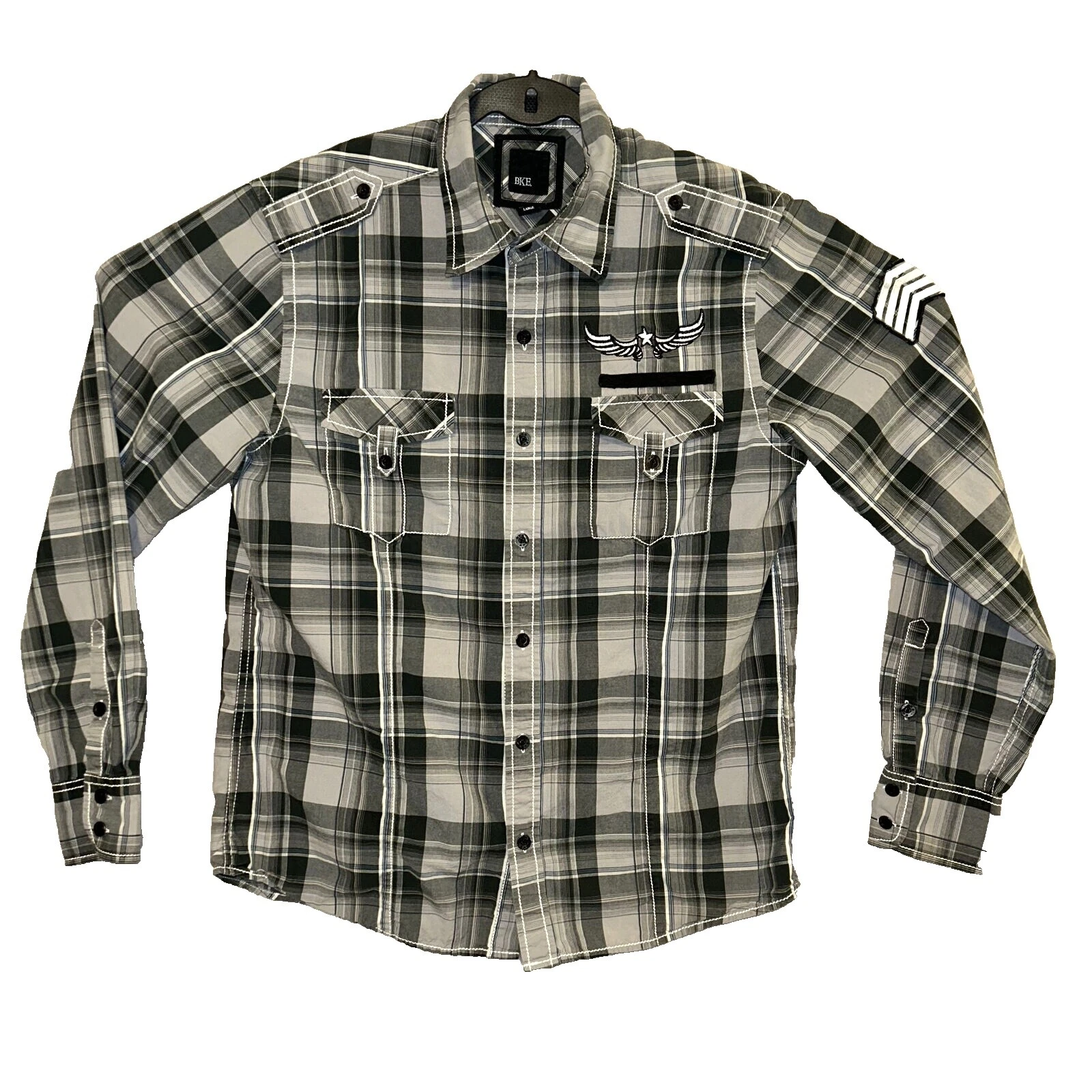 Buckle Size L Black Shirts for Men