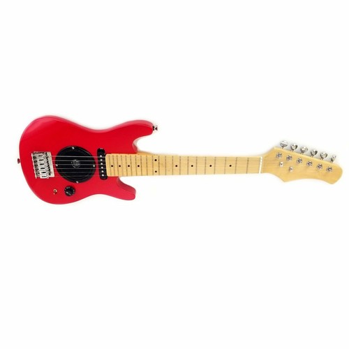 Kids 30 Inch Electric Guitar Combo, Built-in Amp, Solid Wood Body, Color: Red - Picture 2 of 4