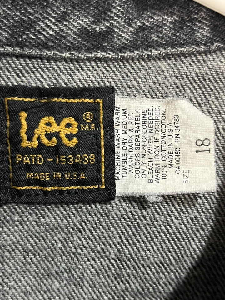 Винтажная черная джинсовая куртка Lee Riders Stonewash  - Изображение 4 из 4