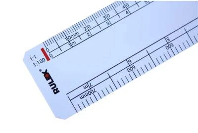 Rulex® 300mm 12" scale ruler 1:1 1:100 1:5 1:50 1:20 1:200 1:1250 1:2500