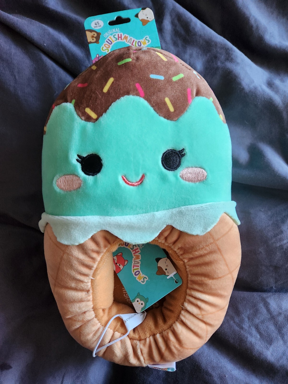 NEW Squishmallow Maya Mint Icecream Slippers Size 4-5 (Fits Adult Women 6, 7, 8) image 2