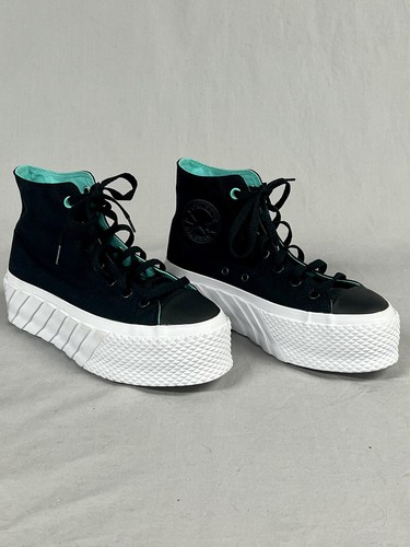 Converse CTAS Lift 2X Hi Platform Women's size 7.5 Black/Aqua/White 571675C  | eBay