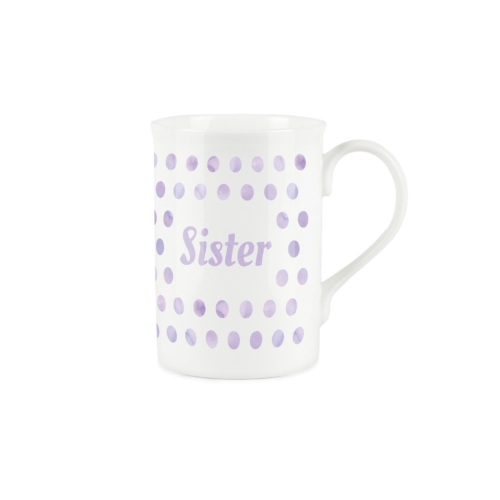 Sister Mug - Polka Dots Lilac Bone China Tea/Coffee Gift for Sisters